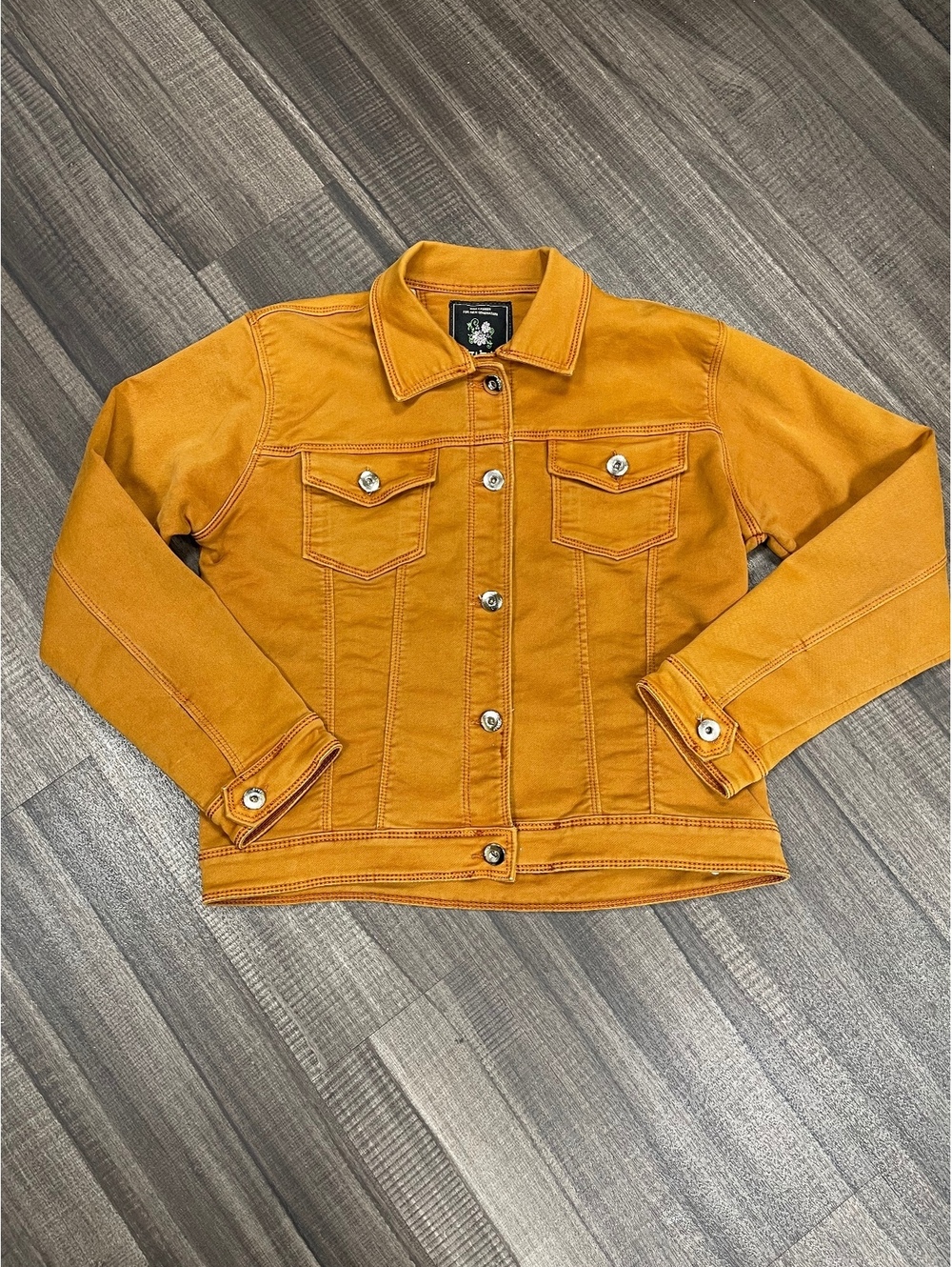 Twist Originals Girls size 16 (L) Mustard Yellow Denim Jacket Size Large